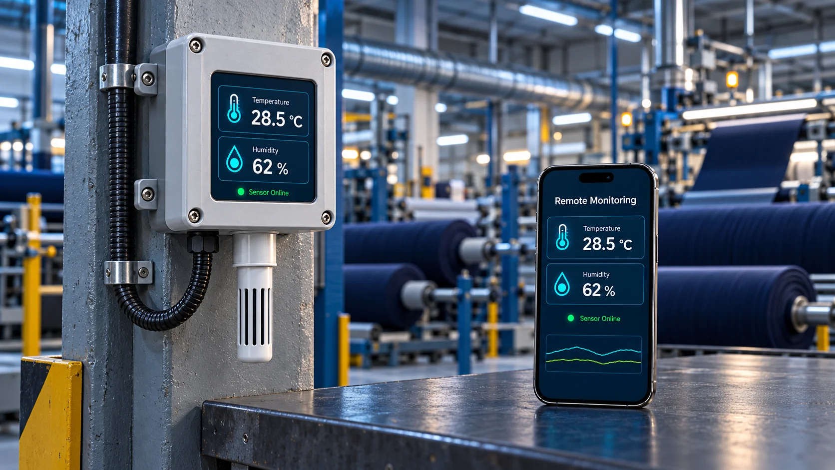 Environmental Monitoring concept equipment and dashboard