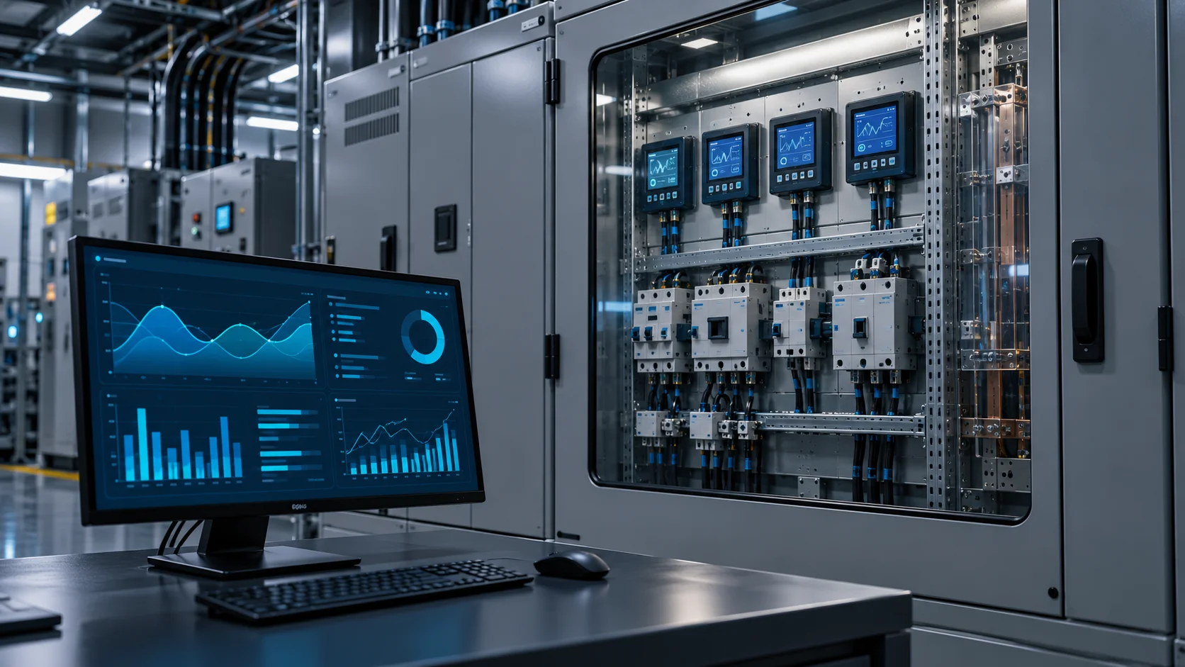 Energy Monitoring & EMS concept equipment and dashboard