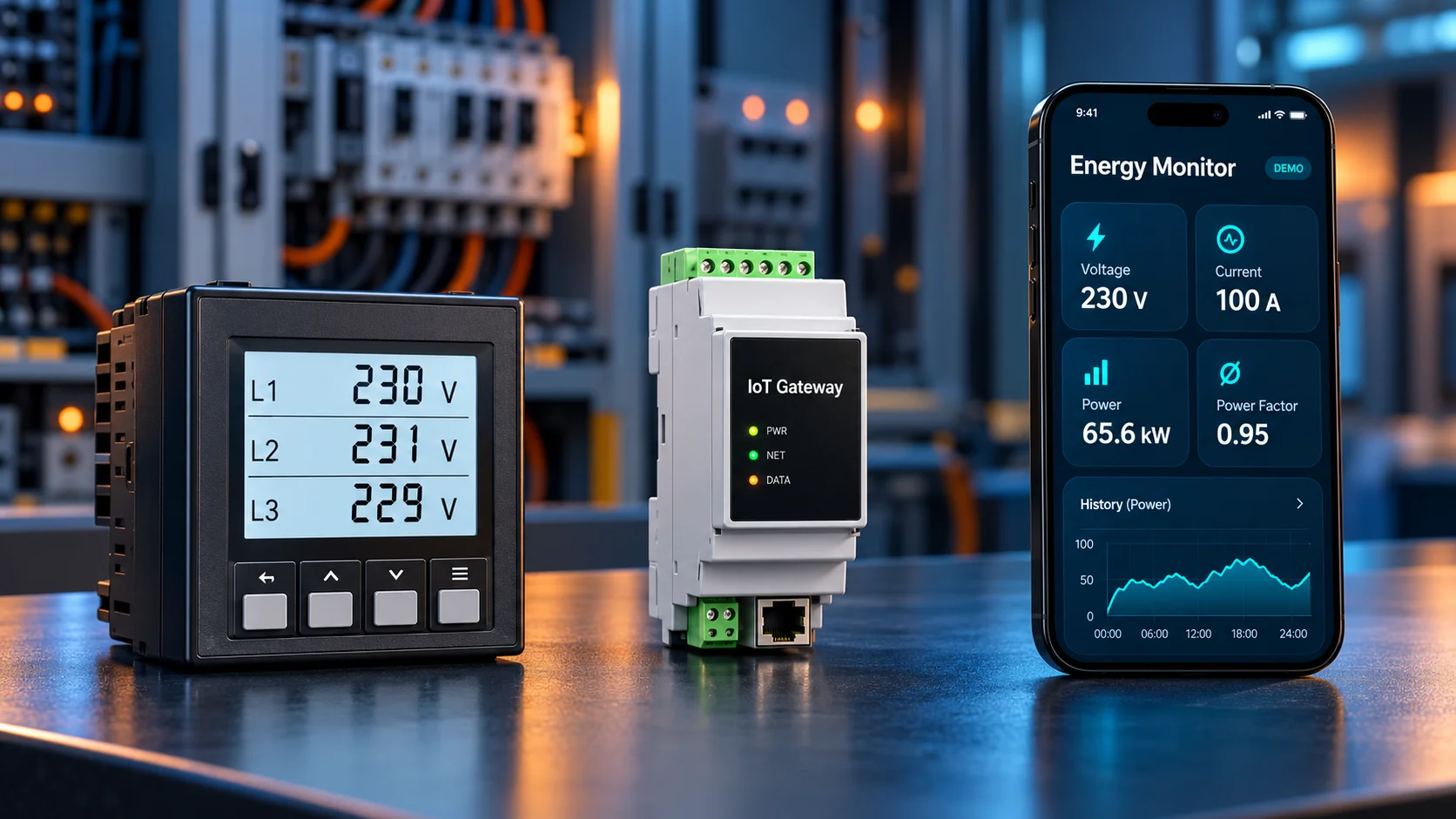 Energy Monitoring System illustrative system configuration