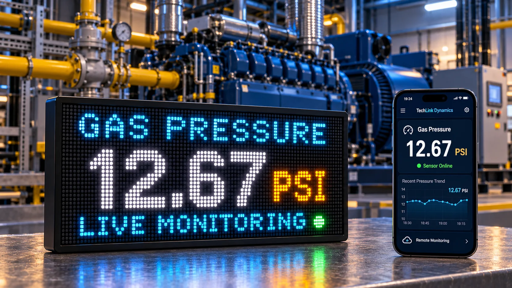 Large LED gas pressure display option