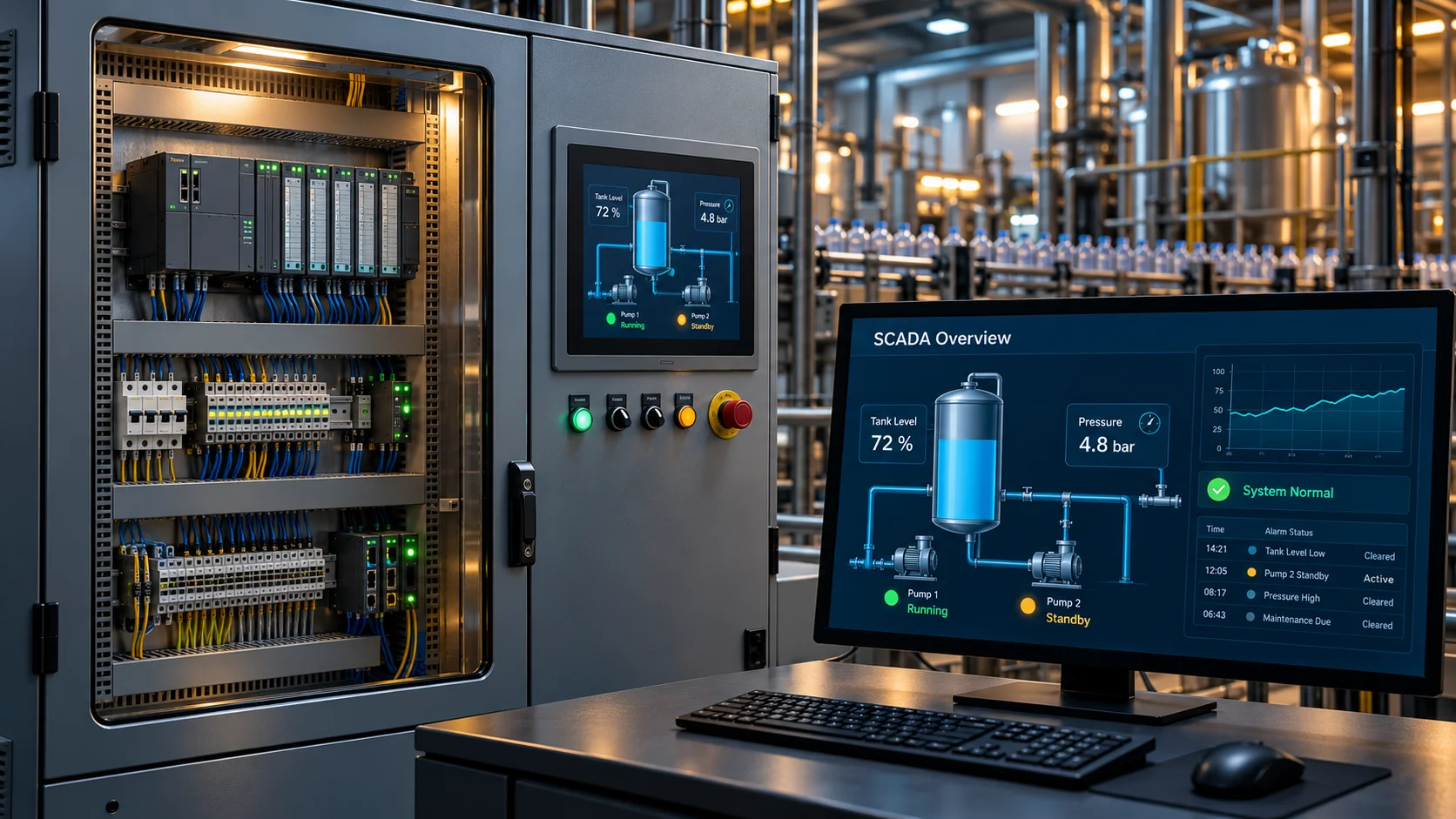 Industrial Automation concept equipment and dashboard