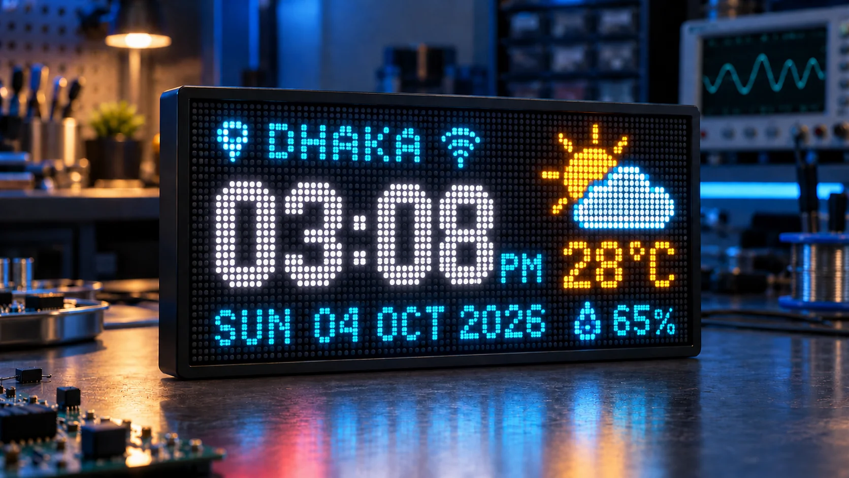 RGB LED Weather Clock illustrative system configuration
